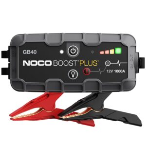 NOCO Boost GB40: 1000A UltraSafe Jump Starter โ 12V Lithium Battery Booster Pack, Portable Jump Box, Power Bank & Jumper Cables - for 6.0L Gas and 3.0L Diesel Engines
