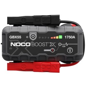 NOCO Boost X GBX55: 1750A UltraSafe Jump Starter โ 12V Lithium Battery Booster Pack, Portable Jump Box, Power Bank & Jumper Cables - for 7.5L Gas and 5.0L Diesel Engines