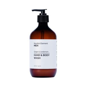 Nordisk Element Menโs Hand & Body Wash | Ginger & Cardamom Cleanser with Quince & Betaine | Hydrating Vegan Cruelty-Free Mens Shower Gel & Bodywash | Pump, Natural Shower Gel...