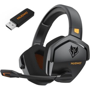 NUBWO Wireless Gaming Headset with Mic for Ps5 Ps4 PC, Zero Interference, 100-Hour Battery All-Day Play, 23ms Syncโ for Fortnite & Call of Duty/FPS Gamers, Triple Mode All...