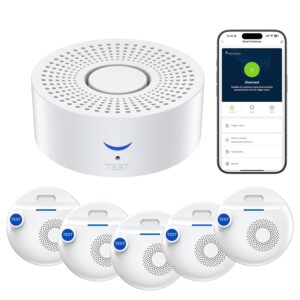 Nuleto WiFi Water Leak Detector 1s,Water Detectors & Alarms,Water Leak Sensor with SMS,Phone Call,APP Push,492ft for Home,Basement,Kitchen,5 Pack,2.4G WiFi Only