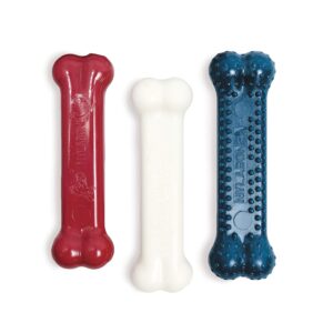 Nylabone Original Bone Power Chew Toy Value Pack for Dogs, Durable Dog Toys for Aggressive Chewers, Long Lasting Chicken, Bacon, and Peanut Butter Flavor, Small Dogs - Up to 25...