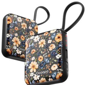 Ocoopa Hand Warmers Rechargeable UT5 Nano โ Slim Electric Pocket Heater, Smart Temp Control, 14Hrs Battery, UL Safety, Artists in Bloom Design, Practical Gifts for Women,...