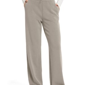 ODODOS Women's Modal Soft Wide Leg Pants with Pockets Adjustable Shockcord High Waist Casual Lounge Pants-27/29/31" Inseam