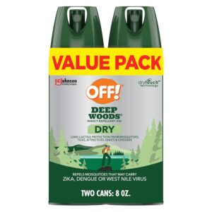 OFF! Deep Woods Insect Repellent Aerosol, Dry, Non-Greasy Formula, Bug Spray with Long Lasting Protection from Mosquitoes, 4 Oz, 2 Count