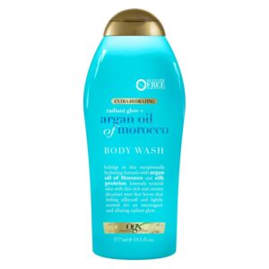 OGX Radiant Glow + Argan Oil of Morocco Extra Hydrating Body Wash for Dry Skin, Moisturizing Gel Cleanser for Silky Soft Skin, Body Wash for Women, Sulfate-Free Surfactants,...