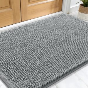 OLANLY Dog Door Mat for Muddy Paws 30x20, Absorbs Moisture and Dirt, Absorbent Non-Slip Washable Doormat, Quick Dry Chenille Mud Mat for Dogs, Entry Indoor Entryway Carpet for...