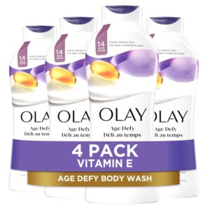 Olay Body Wash for Women, Age Defying with Vitamin E, 24hr Moisturizing, Hydrating & Refreshing, B3 Vitamin Complex, Free of Parabens & Phthalates, For All Skin Types, Scented,...