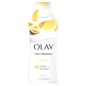 Olay Body Wash for Women, Ultra Moisture, 24hr Moisturizing, Hydrating & Refreshing, B3 Vitamin Complex, Free of Parabens & Phthalates, For All Skin Types, Shea Butter Scent, 22...