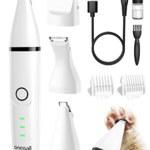 oneisall Cat Grooming Kit, 3 in 1 Quiet Cat Clippers for Thick Matted Paw Hair Trimmer, Heavy Coat Butt Shaver Cordless Pet Clippers Fur Trimmer for Dogs and Other Small Animals...