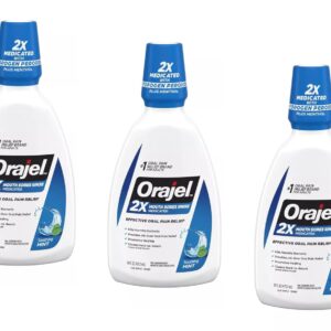 Orajel Antiseptic Mouth Sore Rinse 16 oz (Pack of 3)