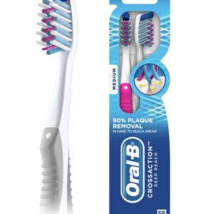 Oral-B CrossAction Deep Reach Toothbrushes, Medium, 2 Count