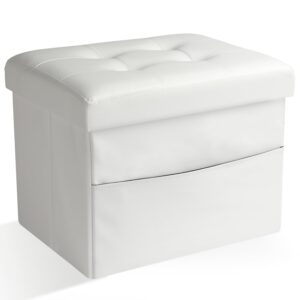 Ottoman Storage Ottoman Foot Rest Stool Foldable Bench with Storage Student Dormitory Bedroom and Entryway 17 X 13 X 13