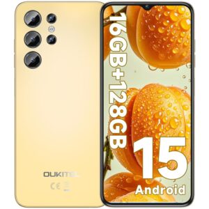OUKITEL C1 Android 15 Cell Phone Unlocked 2025-16GB+128GB(TF 1TB), 6.52'' Waterdrop Screen, 5150mAh Battery Smartphone, 13MP Camera Octa Core, 4G Triple SIM, Fingerprint/3.5mm...