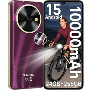 OUKITEL C59 Pro Unlocked Android Phones - 6.88โHD+ Display Android 15 10000 mAh Battery 24GB +256GB/1TB TF Cell Phone with 120LM Flashlight, NFC 13MP Camera Smartphone,...