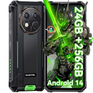 OUKITEL G1 Rugged Smartphone Unlocked - 24+256GB/1TB Android 14 Rugged Cellphones, 6.52โ HD Display IP68/IP69K 10600mAh Battery 48MP Rear Camera Waterproof Phone,...