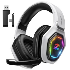 Ozeino 2.4GHz Wireless Gaming Headset for PC, Ps5, Ps4 - Lossless Audio USB & Type-C Ultra Stable Gaming Headphones with Flip Microphone, 40-Hr Battery Gamer Headset for Switch,...