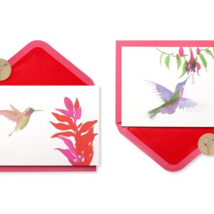 Papyrus Blank Cards with Envelopes, Watercolor Hummingbirds (20-Count)