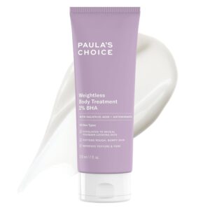 Paula's Choice Weightless Body Treatment 2% BHA, Salicylic Acid & Chamomile Lotion Exfoliant, Moisturizer for Keratosis Pilaris (KP) Prone Skin & Clogged Pores, Fragrance-Free