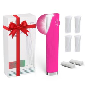 PELCAS Electric Dermaplaning Tool Kit with LED Light, Mini Face Dermaplaning Razor with 6 Replace Blades, Painless 3 Speeds Facial Peach Fuzz, Exfoliation & Hair Removal System...