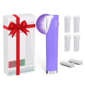 PELCAS Electric Dermaplaning Tool with LED Light, Mini Face Dermaplaning Razor, Painless 3 Speeds Facial Peach Fuzz, Exfoliation & Hair Removal System for Women At Home with 6...