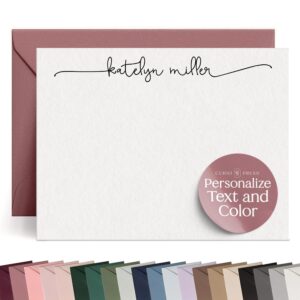 Personalized Stationery for Women Note Cards with Envelopes, Custom Note Cards, Personalized Thank You Cards with Envelopes, Personalized Handmade Notecards & Greeting Cards -...