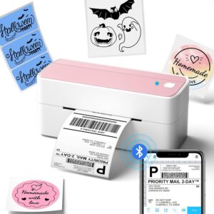 Phomemo Bluetooth Thermal Label Printer, 241BT 4X6 Wireless Shipping Labels Printer for Small Business, Pink Label Printers for Shipping Package, Compatible with iPhone,...
