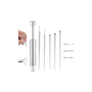 Piercing Taper Ball Grabber Tool for Changing Jewelry - 14G 16G 18G 20G Stainless Steel Flat Back Earrings Applicator Tool Threadless Insertion Pin Thread Body Piercing Kit for...