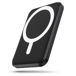 podoru for Magsafe Battery Pack, 5000mAh Magnetic Power Bank with Type-C Cable 20W PD Fast Charging Lighting Input Wireless Portable Charger for iPhone 17/16/15/14/13/12/ All...