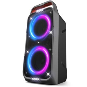 Portable Bluetooth Speaker: 240W Peak Powerful Loud Sound Deep Bass Wireless Boombox Large Subwoofer 15 Hours Battery Life Fast Charging with Led Light Show for Party Outdoor...