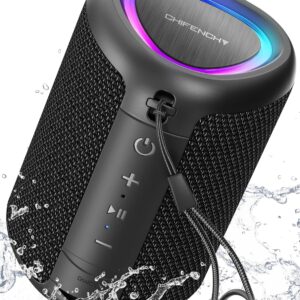 Portable Bluetooth Speaker with Lights, Stocking Stuffers, Powerful Crystal Clear Sound, IPX5 Waterproof, All Day Playtime, BT 5.3, TWS Paring, Small Wireless Speaker for...