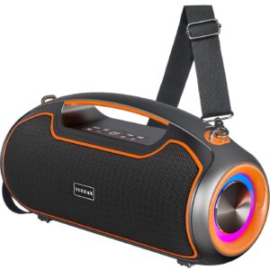 Portable Bluetooth Speakers Wireless Upgrade, 200W Peak Loud Sound/Deep Bass for Party, IP65 Waterproof Outdoor Speaker w/ 2*Subwoofer/2*Tweeter/DSP/Bass Boost/TWS/TF/USB/AUX,...