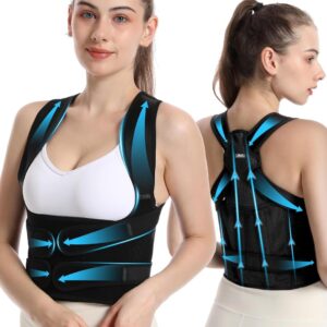 Posture Corrector for Women and Men, Back Brace for Upper and Lower Back Pain, Comfortable Back Stretcher, Breathable Best Rated Posture Corrector, Spine Decompressor (Small)