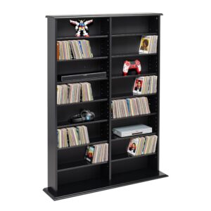 Prepac 2 Column Display Cabinet Media Storage, 38.75" Wide, Black