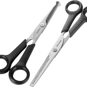 Professional Pets Grooming Scissors Set Stainless Steel Dog Eye scissors Thinning Shears for Dogs and Cats, Home pet grooming Tool kit 5 Ink