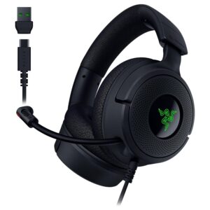 Razer Kraken V4 X Wired Gaming Headset: 40 mm Drivers - Cardioid Mic - Memory Foam Cushions - Chroma RGB Lighting - Type C & Type A Cable - for PC, Mac, PS5, Nintendo Switch 2,...