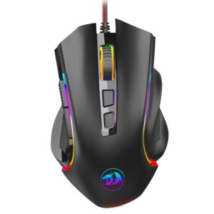 Redragon M602 Gaming Mouse, Ergonomic RGB Gaming Mouse Wired with 7200 Adjustable DPI, 9 Programmable Buttons, Professional Software for Gamer Office [Black]