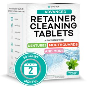 Retainer & Mouth Guard Cleaner Tablets - Mint Flavor Retainer Cleaner Tablets & Invisalign Cleaner -Denture Cleaning Tablets, Denture Cleaner, Aligners, Night Guard - Oral...