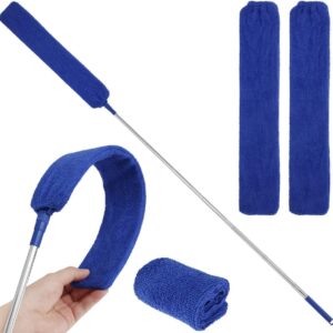 Retractable Gap Dust Cleaner Brush with Long Handle (30 to 100 inches), Cleaning Tools with 3 Microfiber Dusting Cloths, Extendable Duster for Cleaning Under Refrigerator Sofa...