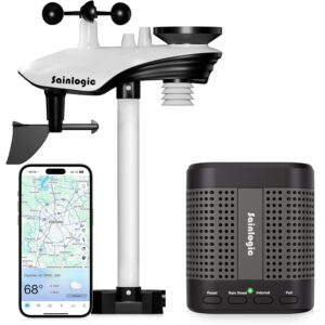 Sainlogic WiFi Smart Weather Station SA7 with 24H/ 7D Accurate Weather Forecast by Weatherseedยฎ AI,Weather Stations Wireless Indoor Outdoor,2-Year Data Storage (No Display,Only...
