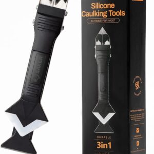 Saker Silicone Caulking Tools-3 in 1 Sealant Finishing Tool Grout Remove Scraper (Stainless Steelhead),Caulk Remover Glass Glue Angle Scraper for...