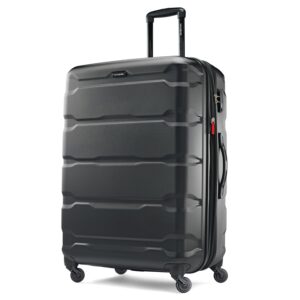 Samsonite Omni PC Hardside Expandable Luggage with Spinner Wheels, Black, Checked-Large 28-Inch