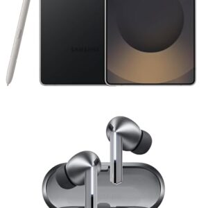 Samsung Galaxy S25 Ultra 256GB Unlocked AI Smartphone, Titanium Black w/Galaxy Buds 3 Pro AI True Wireless Bluetooth Earbuds, Silver