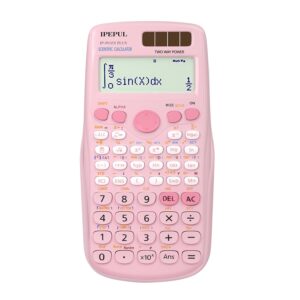 Scientific Calculators, IPepul Pink Math Calculator with 417 Function, Solar Battery Power and 4-Line Display, School Supplies for Middle High College Students Teachers (Pink...