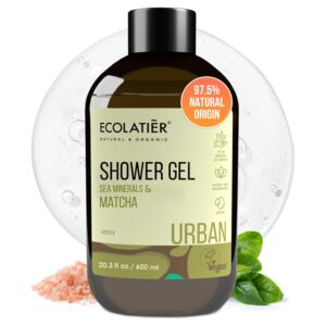 Sea Minerals & Matcha Body Wash - Natural Body Wash for Women & Men, 97.5% Natural Ingredients, Detoxifying & Hydrating Cleanser for Sensitive Skin, Gentle & Nourishing Care,...