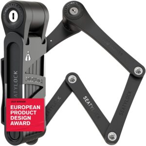 Seatylock FoldyLock Compact Folding Bike Lock - Award Winning Patented Lightweight High Security Bicycle Lock - Heavy Duty Anti Theft Smart Secure Guard with Keys & Case for...