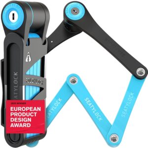 Seatylock FoldyLock Compact Folding Bike Lock - Award Winning Patented Lightweight High Security Bicycle Lock - Heavy Duty Anti Theft Smart Secure Guard with Keys & Case for...