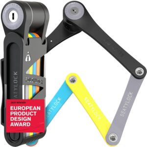 Seatylock FoldyLock Compact Folding Bike Lock - Award Winning Patented Lightweight High Security Bicycle Lock - Heavy Duty Anti Theft Smart Secure Guard with Keys & Case for...