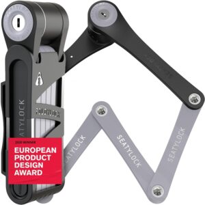 Seatylock FoldyLock Compact Folding Bike Lock - Award Winning Patented Lightweight High Security Bicycle Lock - Heavy Duty Anti Theft Smart Secure Guard with Keys & Case for...