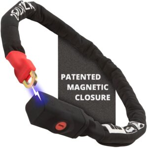 Seatylock Viking Bike Chain Lock with Key - Magnetic Patented Sold Secure Silver Rated - Heavy Duty Anti Theft - Smart Ultra Security Bicycle Lock (43.3 Inch)